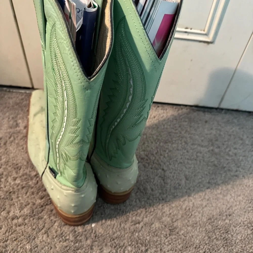Hannaford Mint Green Western Cowboy Boots - Picture 2 of 5